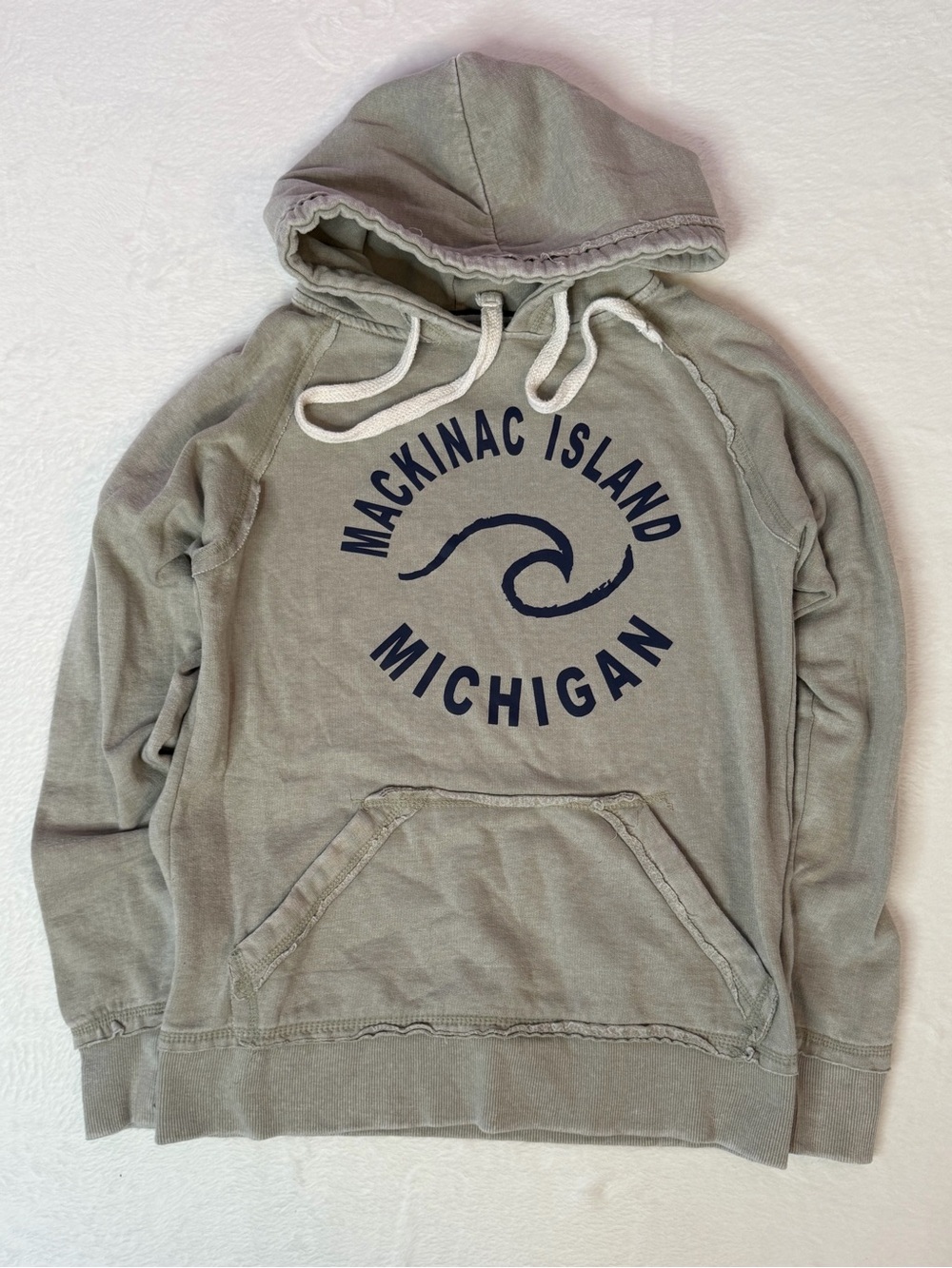 Mackinac Island Michigan Hoodie USA grey Sweatshirt Size S